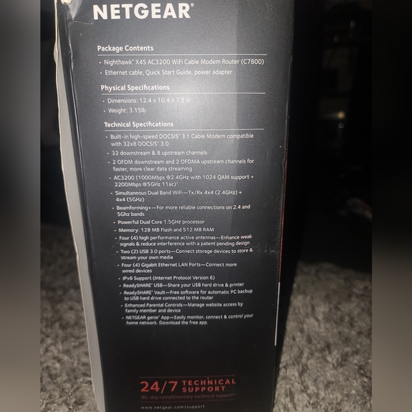 Netgear Nighthawk X4s AC3200 WiFi Cable Modem Router - Picture 5 of 6